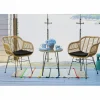 Sitzgruppe, polyrattan|metall|sicherheitsglas, natur|schwarz