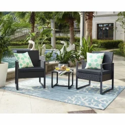 Sitzgruppe, polyrattan|metall|polywood, anthrazit