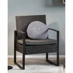 Sitzgruppe, polyrattan|metall|polywood, anthrazit