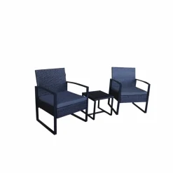 Sitzgruppe, polyrattan|metall|polywood, anthrazit