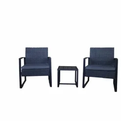 Sitzgruppe, polyrattan|metall|polywood, anthrazit