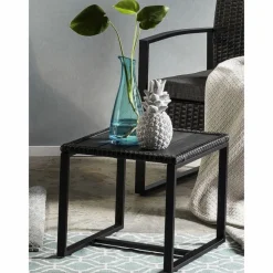 Sitzgruppe, polyrattan|metall|polywood, anthrazit