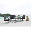 Sitzgruppe, polyrattan|stahl|polywood, grau|beige