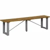 Sitzgruppe, 1 Tisch + 1 Sitzbank, Akazie, natur/grau
