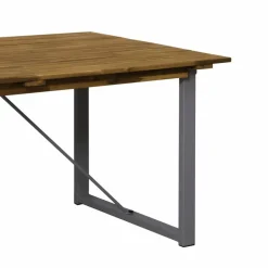Sitzgruppe, 1 Tisch + 1 Sitzbank, Akazie, natur/grau