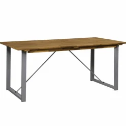 Sitzgruppe, 1 Tisch + 2 Sitzbänke, Akazie, natur/grau