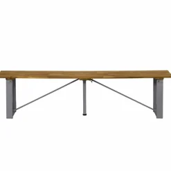 Sitzgruppe, 1 Tisch + 2 Sitzbänke, Akazie, natur/grau