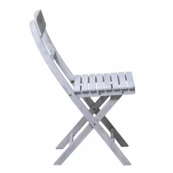 Sitzgruppe, 1 Tisch + 2 Stühle, Akazie, grau mit Vintage-Finish