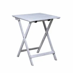 Sitzgruppe, 1 Tisch + 2 Stühle, Akazie, grau mit Vintage-Finish