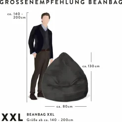 Sitzsack »Beanbag ALFA XXL«, petrolfarben, BxH: 80 x 130 cm
