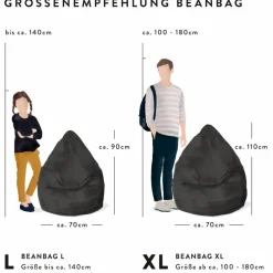 Sitzsack »BeanBag FUSSBALL XL«, schwarz, BxH: 70 x 110 cm
