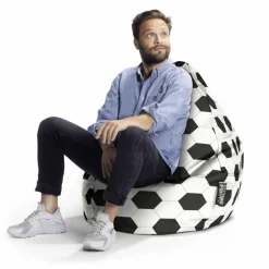 Sitzsack »BeanBag FUSSBALL XL«, schwarz, BxH: 70 x 110 cm