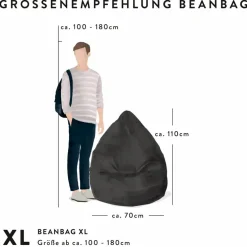 Sitzsack »BeanBag MALIBU XL«, türkis, BxH: 70 x 110 cm