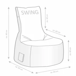 Sitzsack »Swing SCUBA«, rot, BxHxT: 90 x 95 x 65 cm