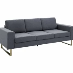 Sofa, Breite: 82 cm, dunkelgrau/goldfarben