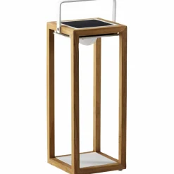 Solarleuchte, Höhe: 53 cm, weiß, teakholz