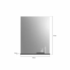 Spiegel, BxHxT: 60 x 79 x 18 cm, rechteckig