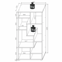 Standregal »Lanisa«, BxHxL: 58 x 116 x 20 cm, Holzwerkstoff