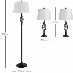 Stehlampen-Set, Höhe: 30 cm, Gestell aus Metall