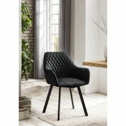 Stuhl, Höhe: 84 cm, anthrazit/schwarz, 2 stk