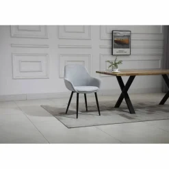Stuhl, Höhe: 86 cm, hellgrau/schwarz, 2 stk