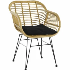 Stuhl, Höhe: 80 cm, natur/schwarz, 2 stk