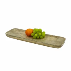 Tablett, holzfarben/weiß