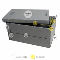 Thermobox, BxHxT: 54,5 x 30 x 35 cm, grau