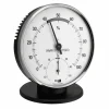 Thermo-Hygrometer, Durchmesser: 10,2 cm ø , Kunststoff|Messing|Verchromt