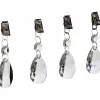 Tischdeckenbeschwerer, Form: Oval, mit Metallklemme, transparent