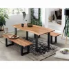 Tischgruppe »TABLES & CO«, BxHxT: 180 x 77 x 90 cm, Akazienholz/metall