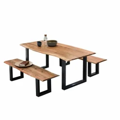 Tischgruppe »TABLES & CO«, BxHxT: 180 x 77 x 90 cm, Akazienholz/metall