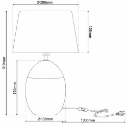 Tischleuchte »TALIA«, BxL: 200 x 200 mm, ohne Leuchtmittel