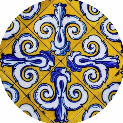 Tischset »Bella«, rund, Kunstleder, gelb/blau