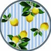 Tischset »Fortuna«, rund, Kunstleder, blau/weiß/gelb