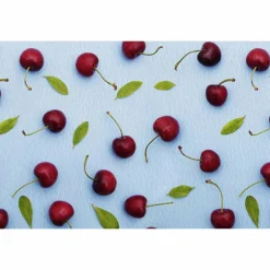 Tischset »Funny Cherry«, rechteckig, Kunstleder, blau/rot