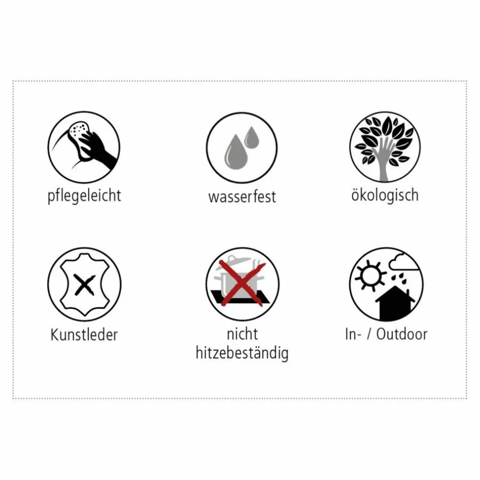 Tischset »Ikem«, sechseckig, Kunstleder, tuerkis/blau/rot/weiß