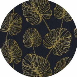 Tischset »Jobo«, rund, Kunstleder, blau/goldfarben