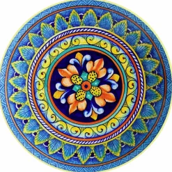 Tischset »Moana«, rund, Kunstleder, blau/gelb/orange