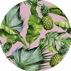 Tischset »Palmira«, rund, Kunstleder, rosa/grün