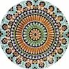 Tischset »Singa«, rund, Kunstleder, tuerkis/orange/gelb