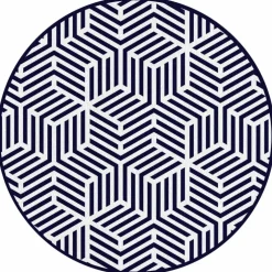 Tischset »Svenson«, rund, Kunstleder, blau/weiß