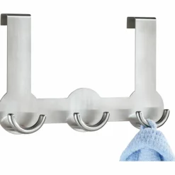 Türgarderobe, Rondo, Silber, 3 Haken, Silber, Edelstahl, Edelstahl, 140 x 225 x 45 mm
