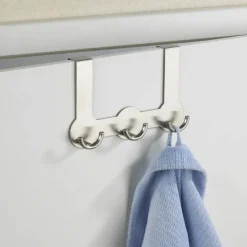 Türgarderobe, Rondo, Silber, 3 Haken, Silber, Edelstahl, Edelstahl, 140 x 225 x 45 mm