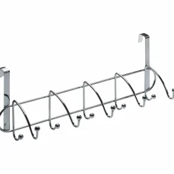 Türhängegarderobe, mit 5 Haken, glänzend, Stahl