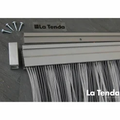 Türvorhang, BxH: 100 cm x 230 cm, grau, Polyvinylchlorid/Aluminium