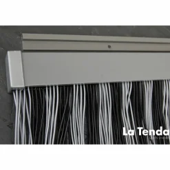 Türvorhang, BxH: 100 cm x 230 cm, schwarz-grau, Polyvinylchlorid/Aluminium