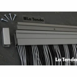 Türvorhang, BxH: 100 cm x 230 cm, schwarz-grau, Polyvinylchlorid/Aluminium