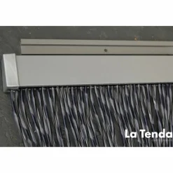 Türvorhang, BxH: 90 cm x 210 cm, schwarz, Polyvinylchlorid/Aluminium