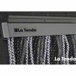 Türvorhang, BxH: 100 cm x 230 cm, schwarz/weiß/grau, Polyvinylchlorid/Aluminium